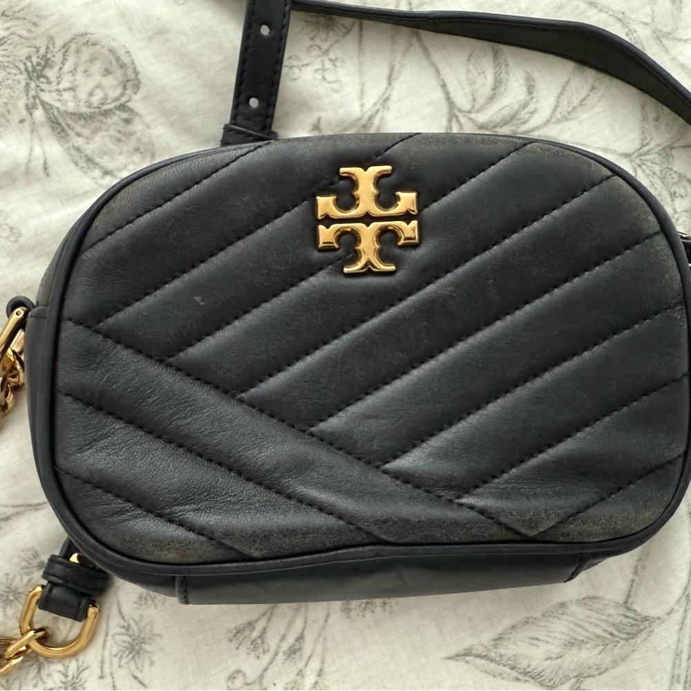 Tory Burch Black Kira Quilted Camera Crossbody Bag